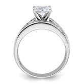 Sterling Silver Rhodium-plated 2-Piece CZ Size 8 Wedding Set Ring